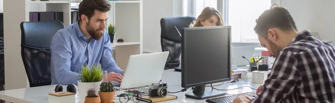 Web designer at work
